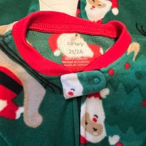 Carters 2T Santa footie pajamas